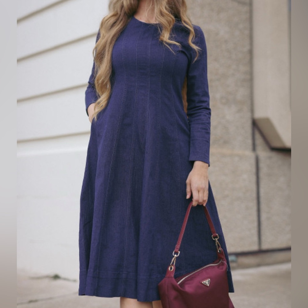 Dainty Jewells Elegant Blue Long Sleeve Dress